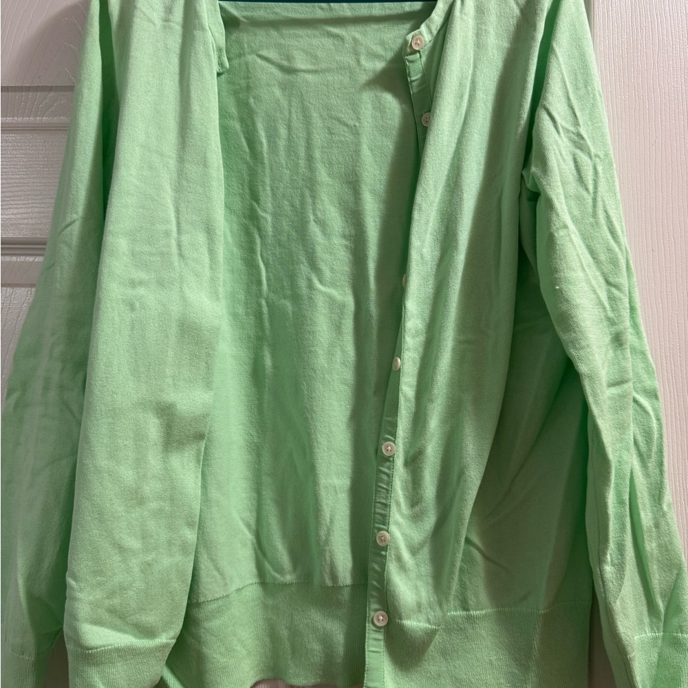 Light Green Button-Up Cardigan